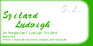 szilard ludvigh business card